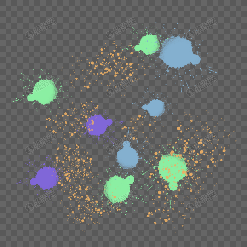 水彩颜料油漆喷溅效果图片