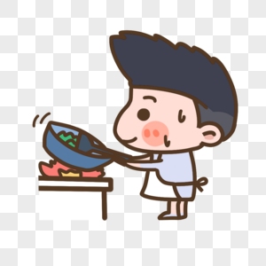 炒菜的男生卡通阿斯夫高清图片