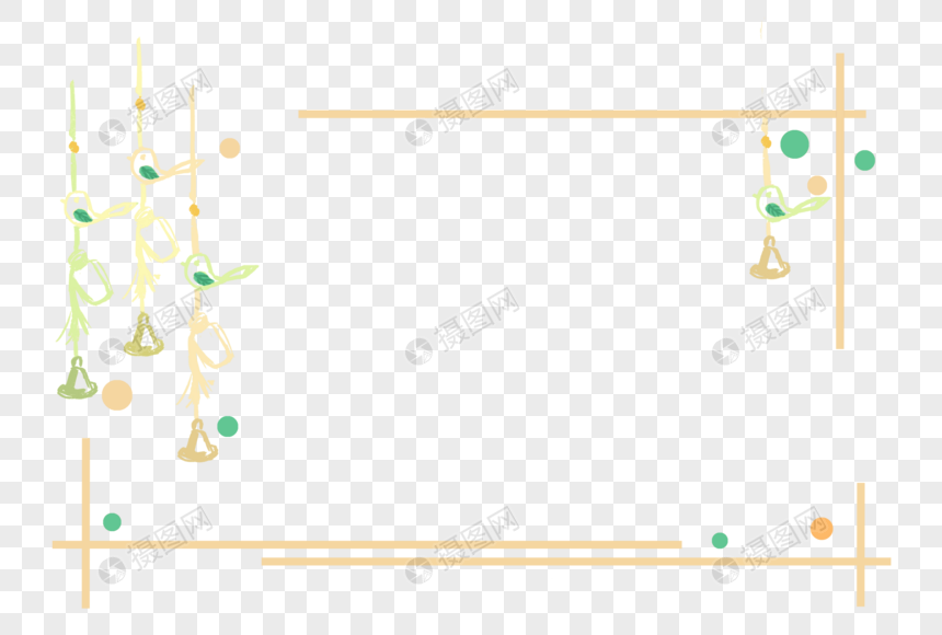 春日风铃边框图片