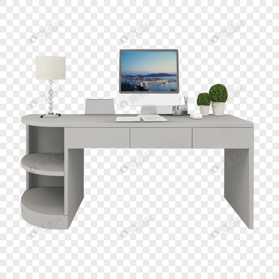 桌子上的电脑图片