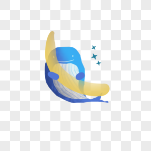 怀抱月亮晚安的小鲸鱼高清图片