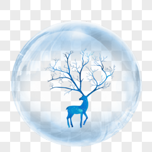 水晶球中的鹿图片