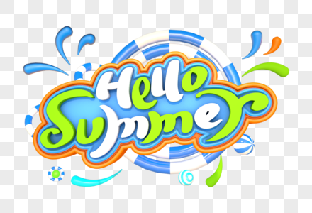 Hello Summer艺术英文字体高清图片