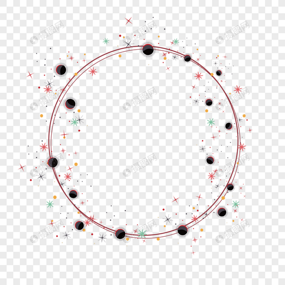 清新可爱星星卡通边框素材图片