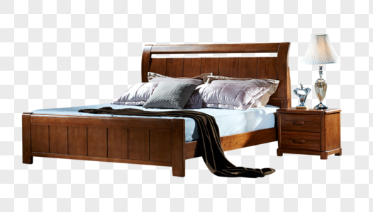 卧室实木大床图片