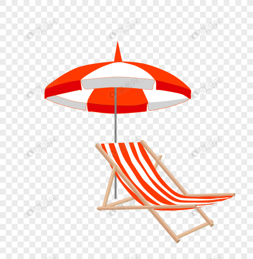沙滩遮阳伞躺椅图片