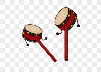 婴儿床上的床铃元素  |睡觉的家庭摇铃,拨浪鼓插画  |中国24节气之