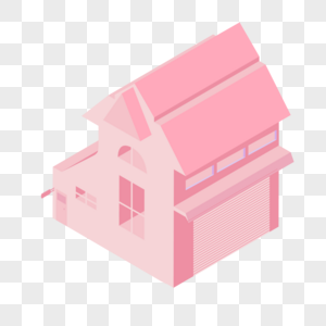 2.5D粉红公寓矢量图图片