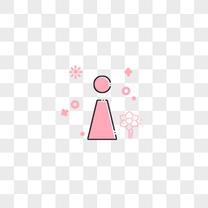 女生标志粉色高清图片素材