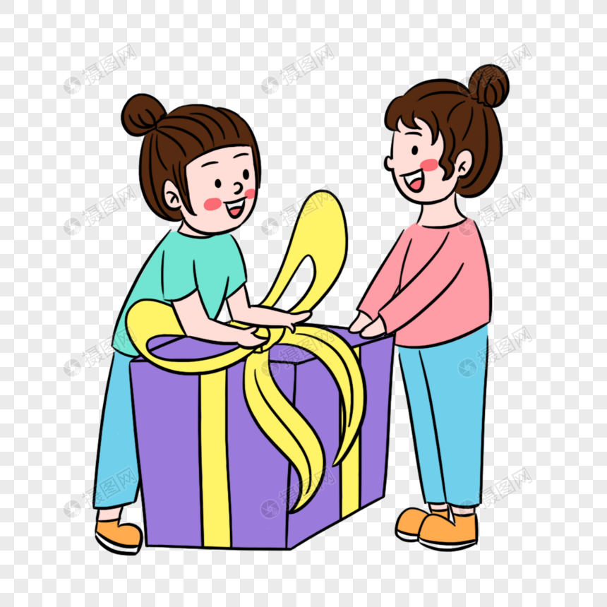 彩色儿童既节拆礼物场景