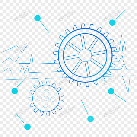 蓝色科技创意齿轮图案图片