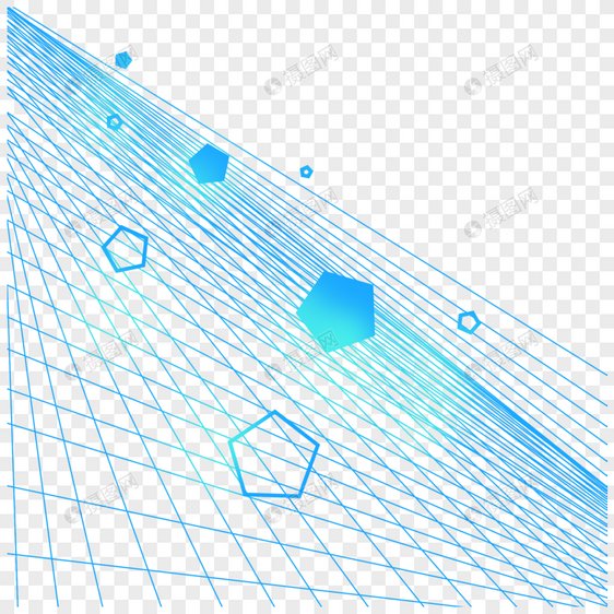 蓝色科技创意几何图案图片