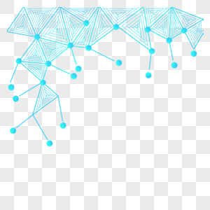 蓝色科技创意几何图案图片