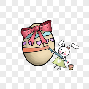 复活节兔子画彩蛋手绘装饰图案图片