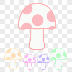 蘑菇可爱彩色蘑菇高清图片