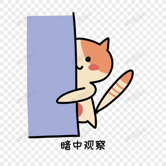 猫暗中观察表情包图片