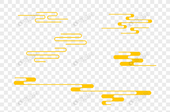 中国风金黄色线性云纹图片
