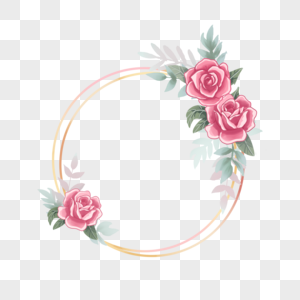 圆形玫瑰花边框图片