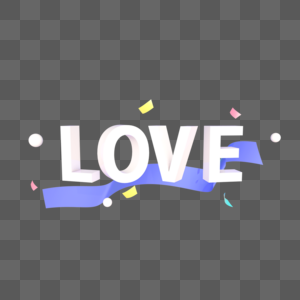 C4D立体字母LOVE创意场景字体图片