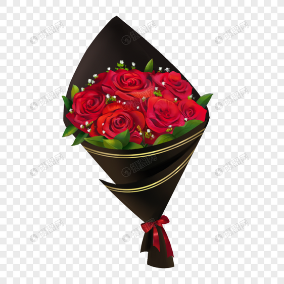 节日玫瑰花束素材图片