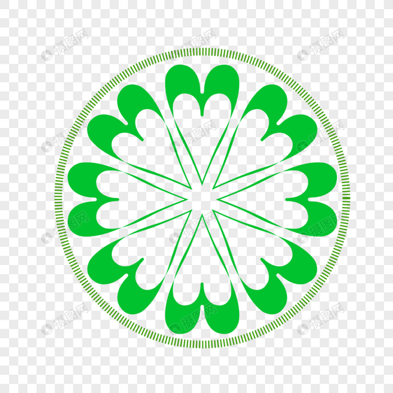 绿色圆形边框图片
