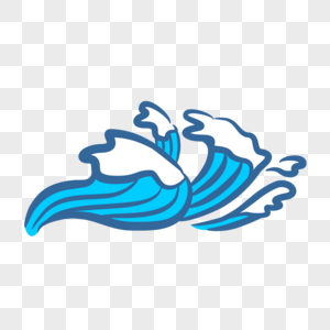 蓝色海浪浪花logo高清图片