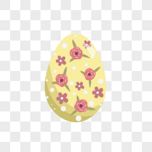 黄色花朵复活节彩蛋高清图片