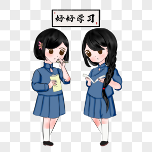 手绘民国小女孩图片