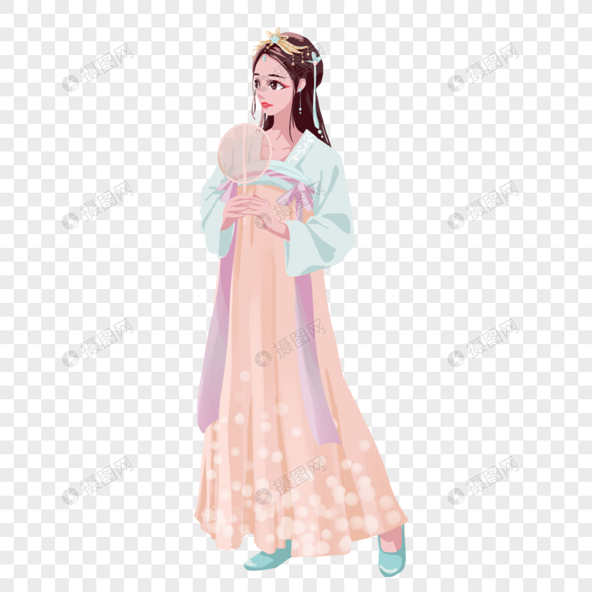 古风女子手绘插画元素素材下载 正版素材 摄图网 古风女子手绘插画元素素材下载 正版素材 摄图网