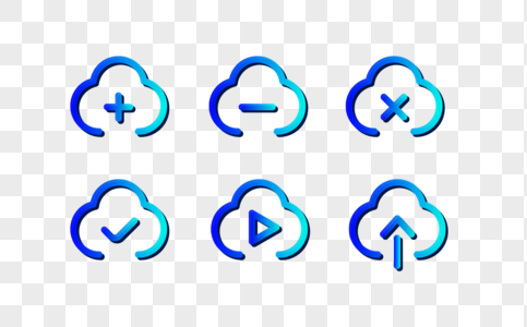 互联网图标渐变删除号高清图片