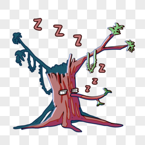 小树睡觉表情包图片