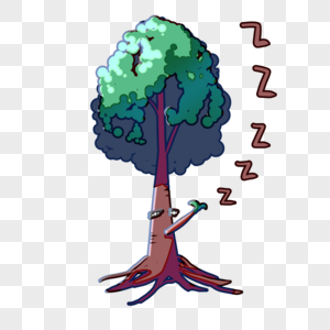 小树睡觉表情包高清图片