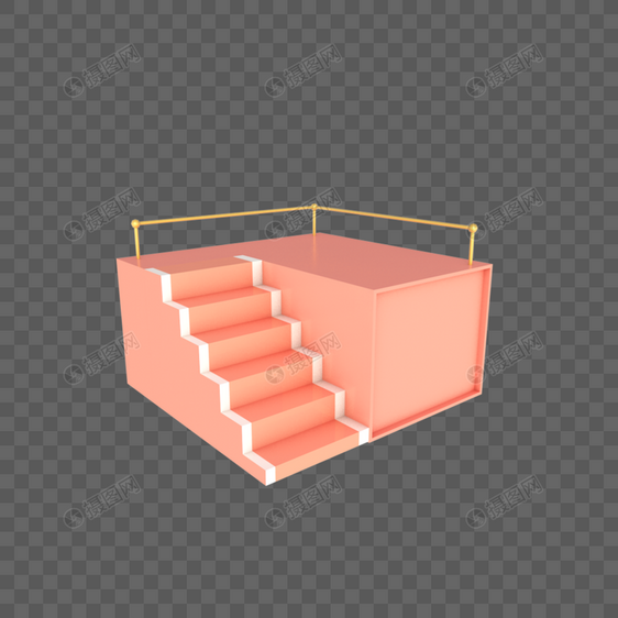 C4D立体海报装饰平台楼梯图片
