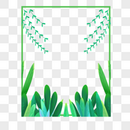 绿色水彩植物装饰边框图片