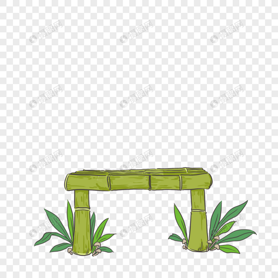 立夏竹凳子清凉PNG图片