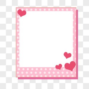 粉色爱心圆点边框图片