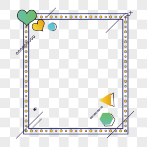 方形爱心边框高清图片