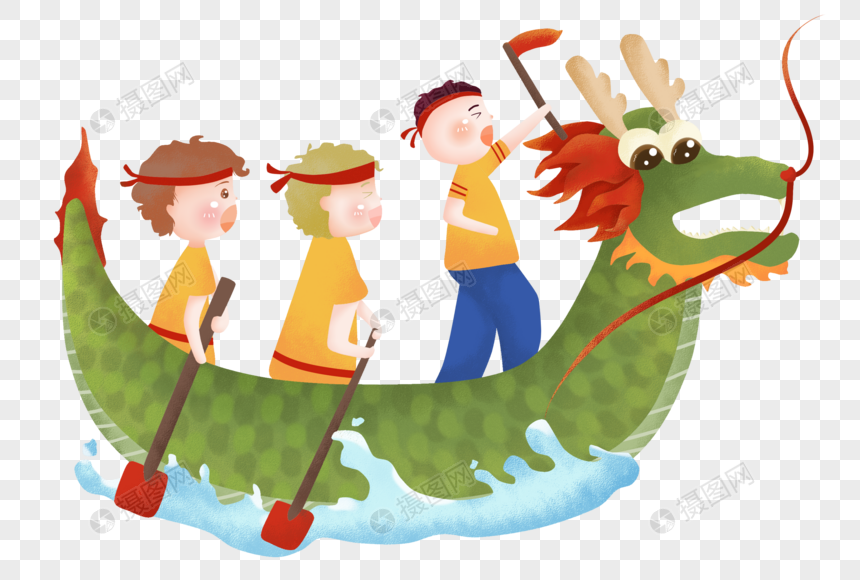 卡通手绘可爱端午划龙舟元素素材下载 正版素材 摄图网 卡通手绘可爱端午划龙舟元素素材下载 正版素材 摄图网