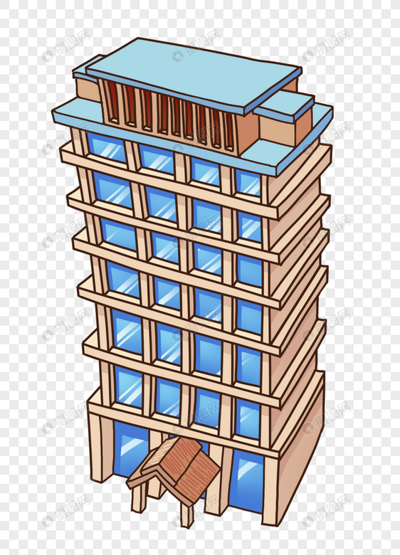 创意手绘城市建筑高楼图片
