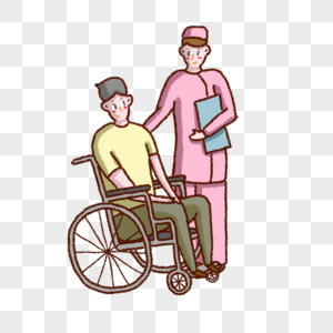 护士节护士照顾轮椅上的病人图片