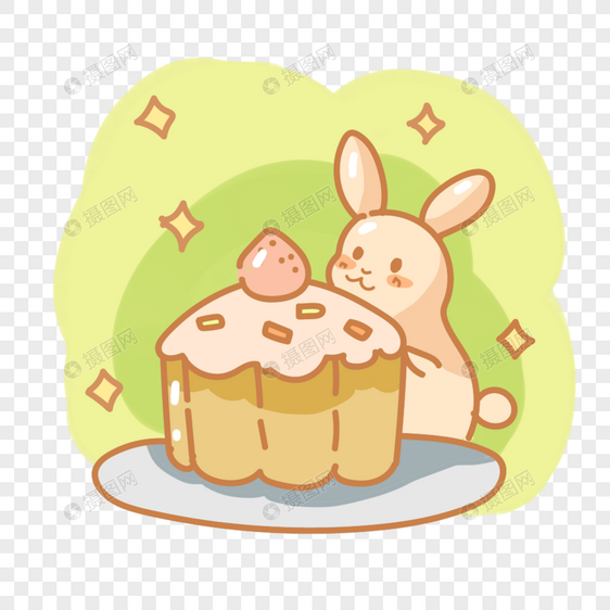 吃蛋糕的小兔子图片