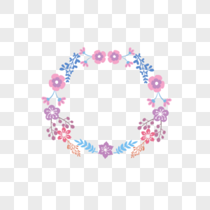 蓝粉色母亲节花环图片