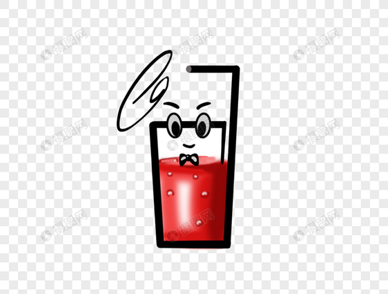 夏日西瓜果汁饮料卡通先生图片