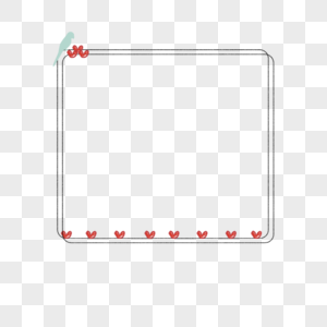 手绘边框桃心简约边框高清图片