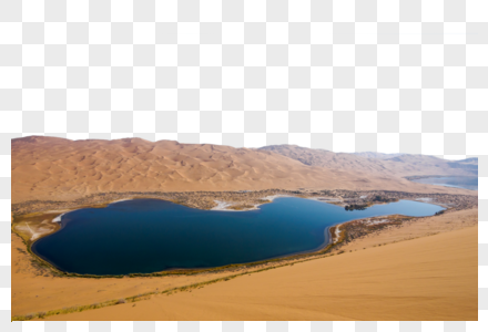 沙漠里的湖泊高清图片