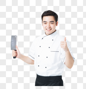 厨师拿着菜刀图片