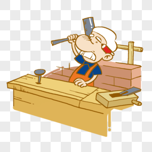 老大连卡通老木匠素材
