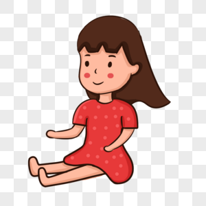 坐着女孩图片