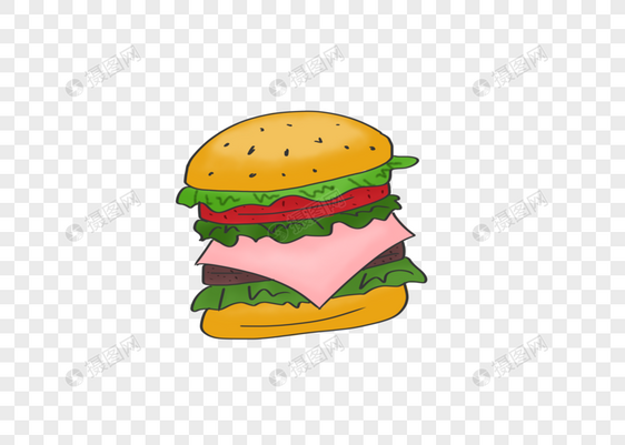 卡通美食汉堡图片