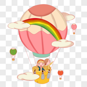 粉红热气球图片